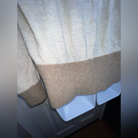 Madewell Women’s Medium Contrast Knit Yarn Alpaca Wool Tan Cardigan Sweater M - Picture 6 of 13